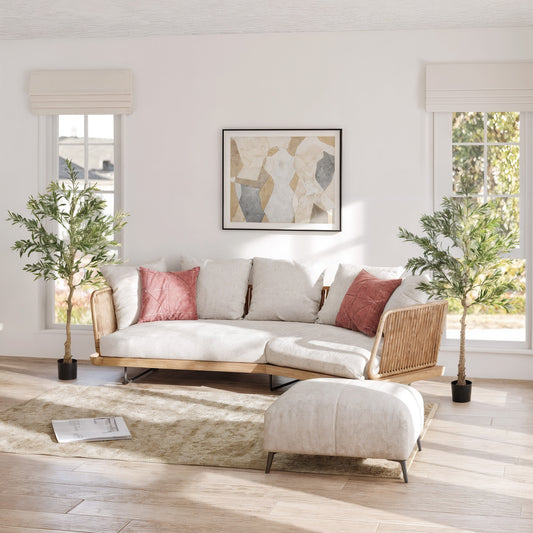 Set Of Two Silk Leaf Artificial Olive Trees