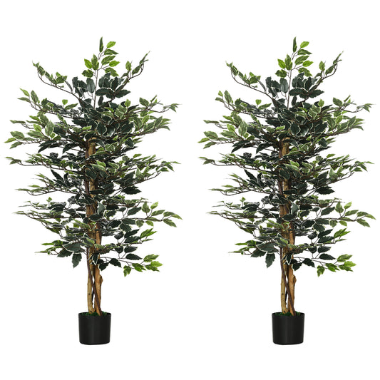 Set Of Two Artificial Ficus Trees