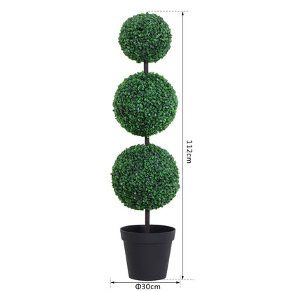 Artificial Boxwood Triple Ball Topiary in Pots – Fake Decor