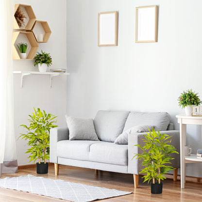 2-PC Artificial Bamboo Plants in Pots – Desk & Home Decor, Green