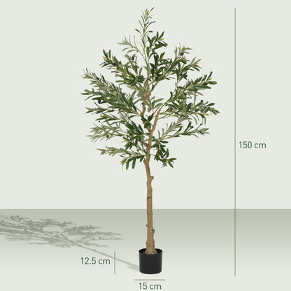 Set Of Two Silk Leaf Artificial Olive Trees