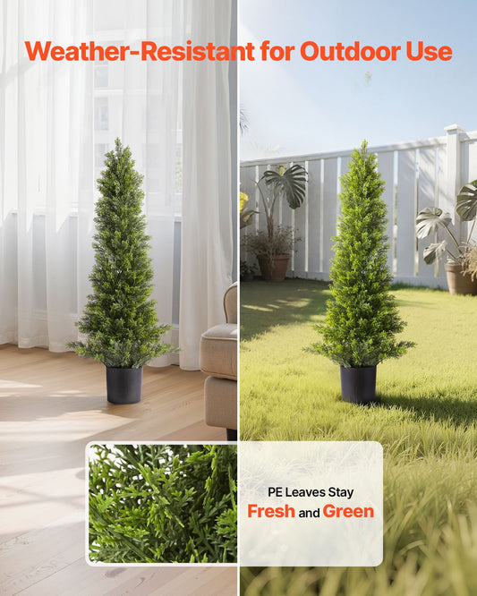 2 Artificial Topiary Cedar Trees