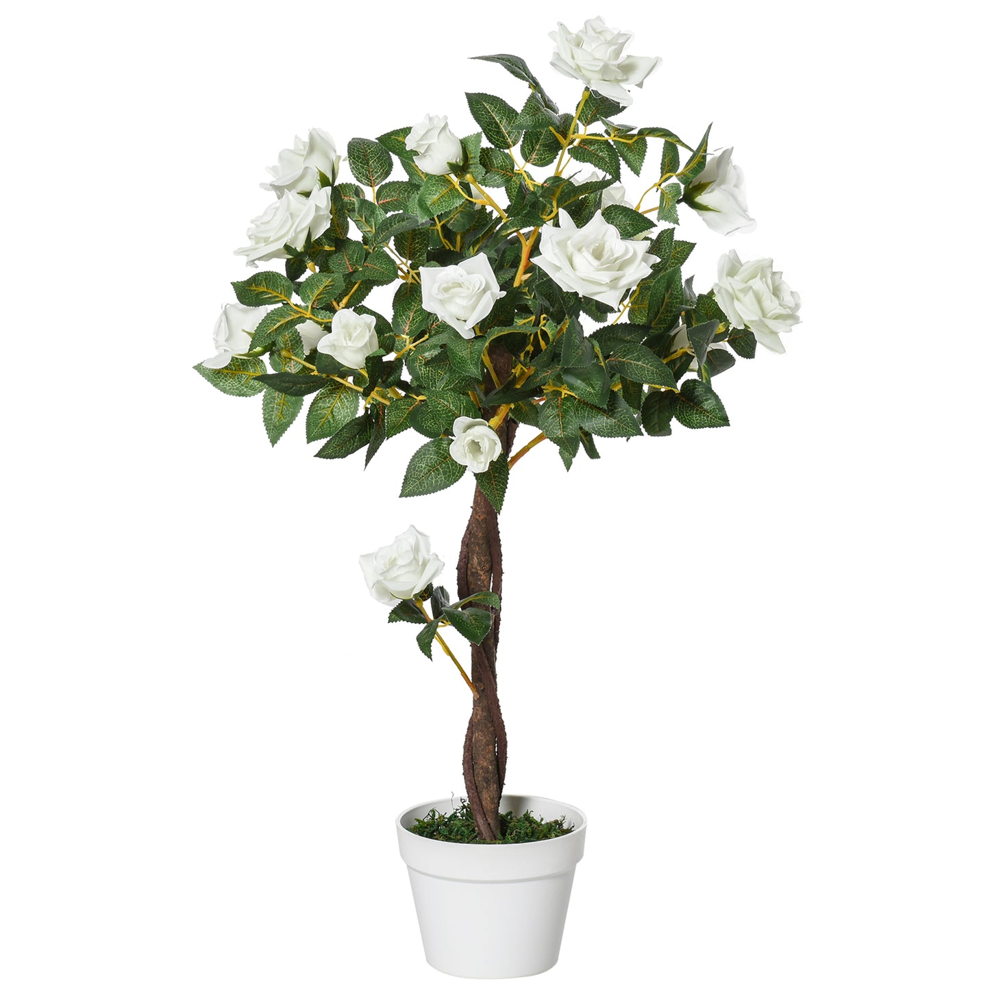 Artificial White Rose Plant  – Indoor Home Decor