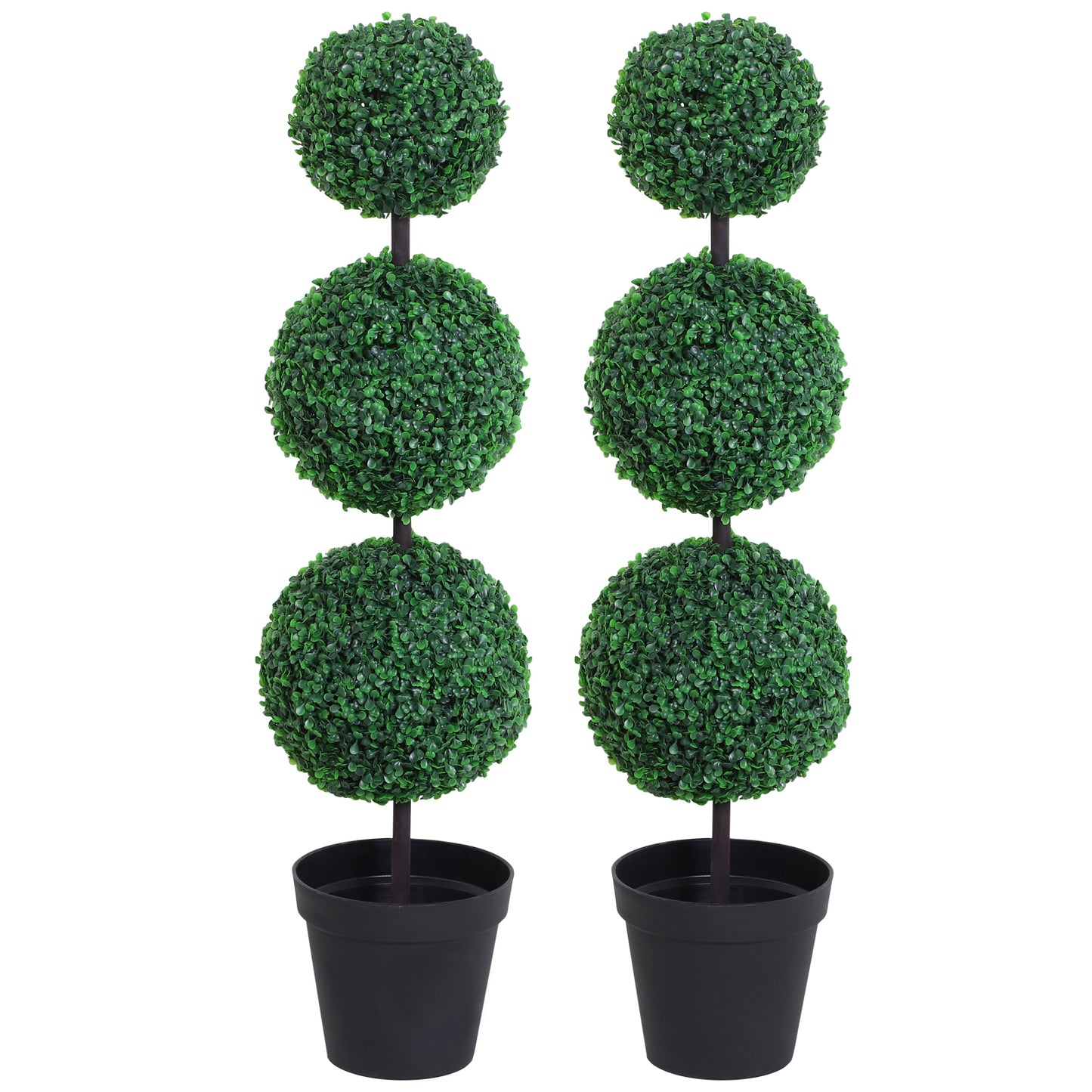 Artificial Boxwood Triple Ball Topiary in Pots – Fake Decor