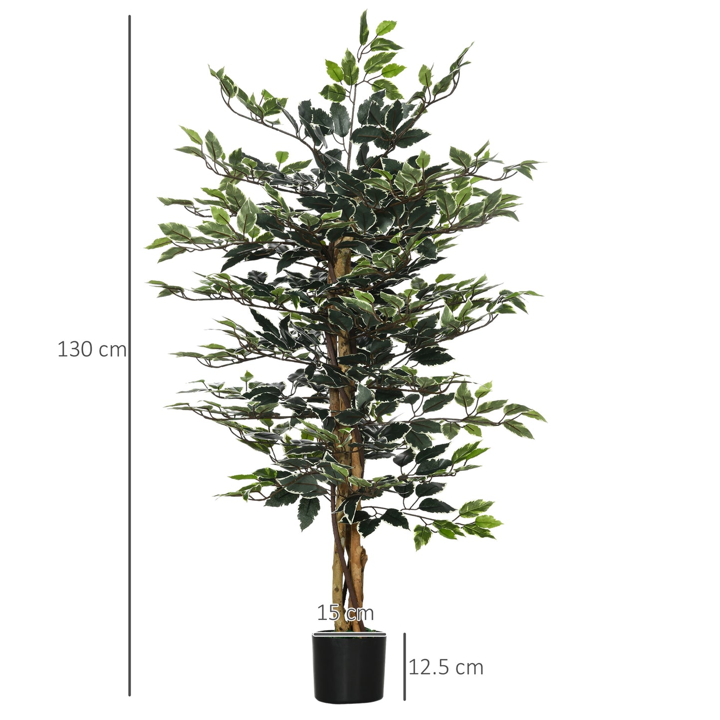 Set Of Two Artificial Ficus Trees