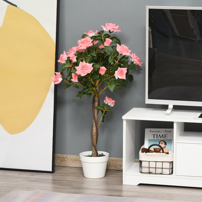 Artificial Pink Rose Plant – Indoor Home Decor