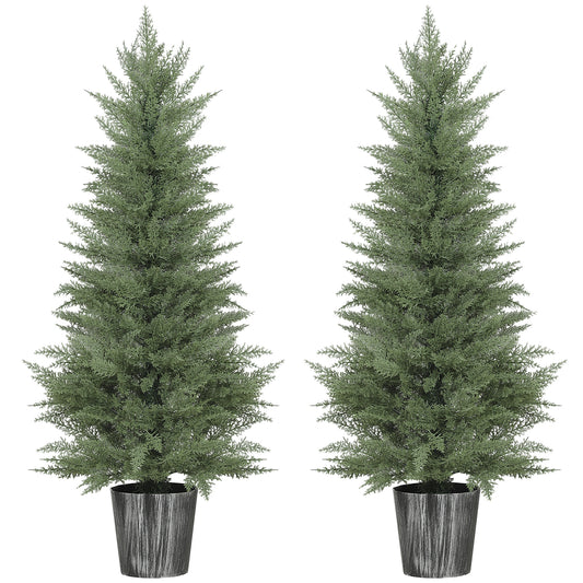 2 Artificial Cypress Trees